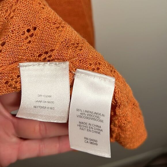 Women’s 2X sweater Jones New York Flowy delicate knit cardigan burnt orange - Picture 9 of 13